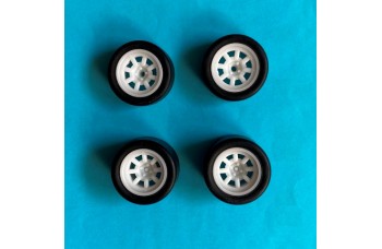 Wheels + tires – Minilite / 4 pcs / for R5 Turbo rally 1/24